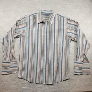 Beyond The Limit blue striped long sleeve dress shirt size 2XL